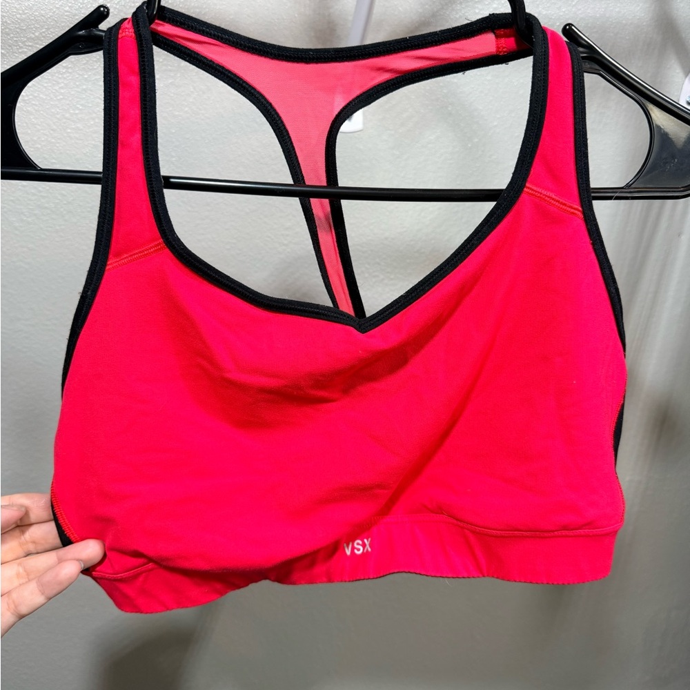 ⚡️Victoria Secret VSX Sport Bra Red Black Racerback XL